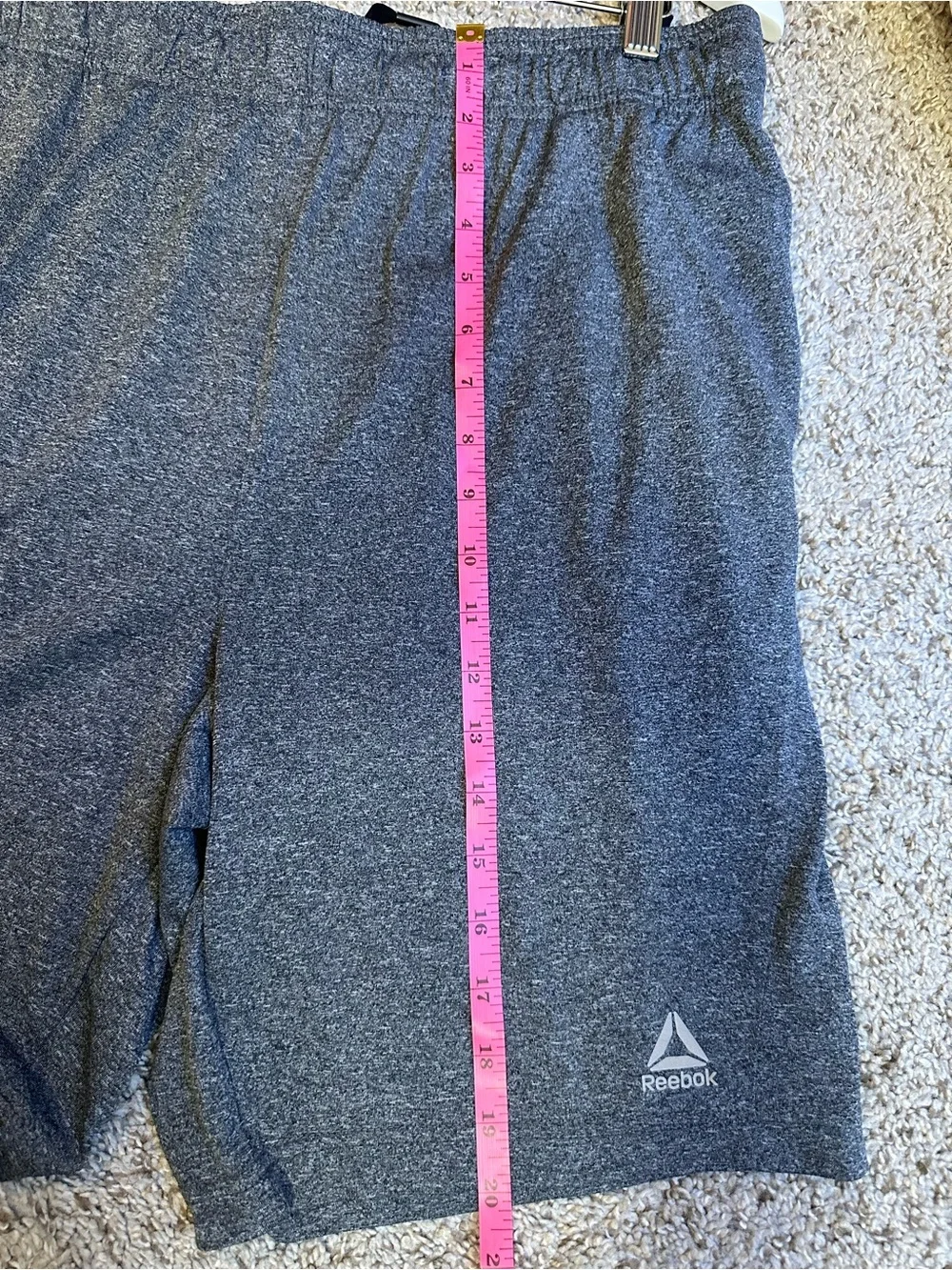 Reebok Men’s Large Charcoal Gray Athletic Shorts Drawstring Workout Gym
